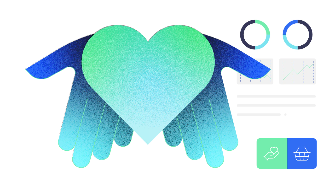 Heart held in hands representing smaller business care