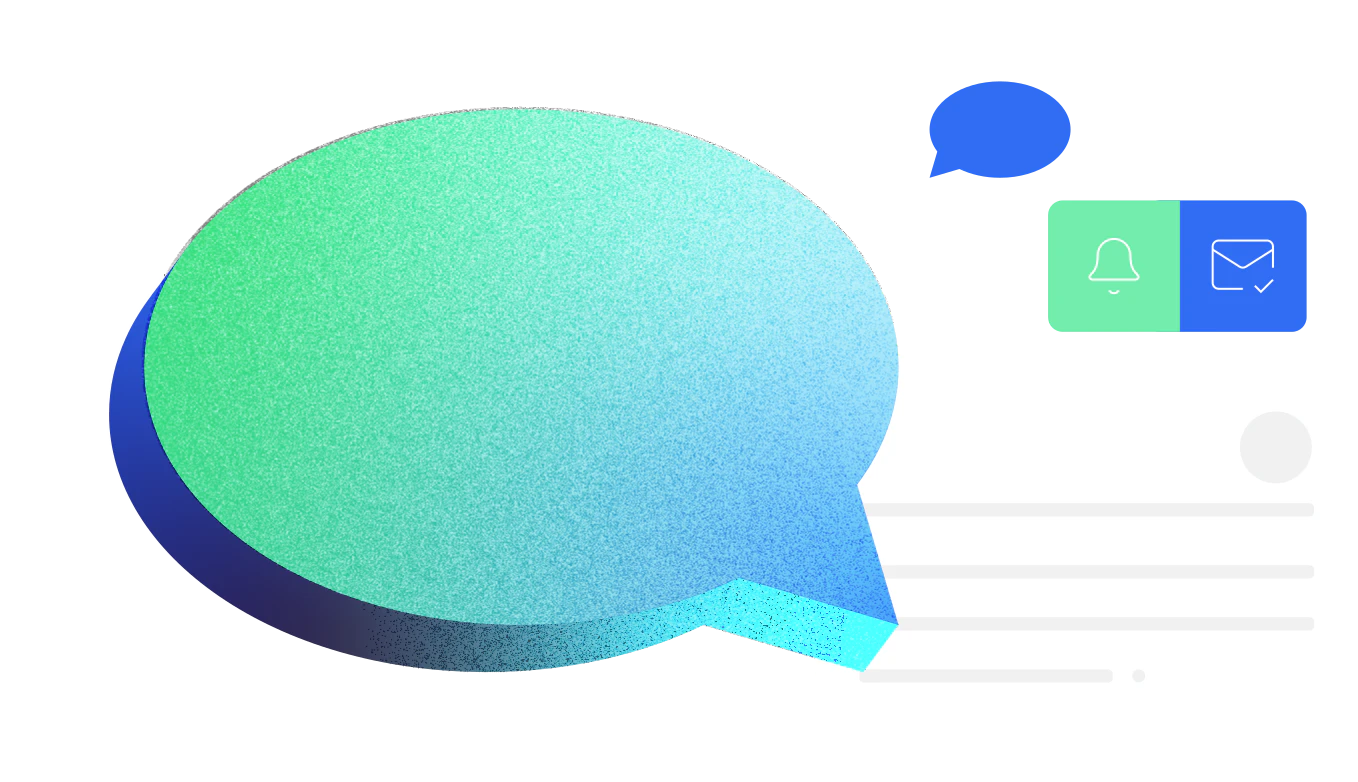 Speech bubble representing company-wide communication