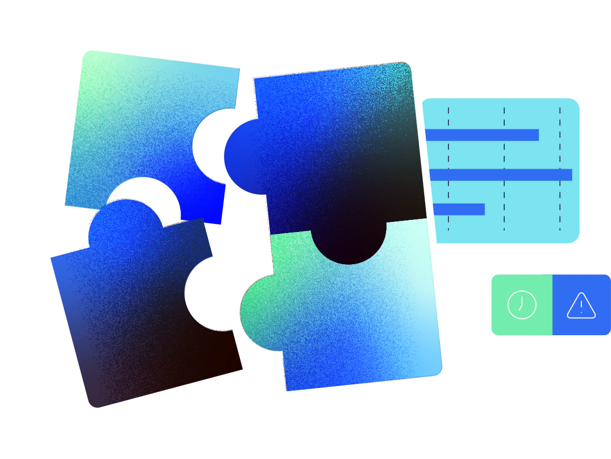 Puzzle pieces representing action and control