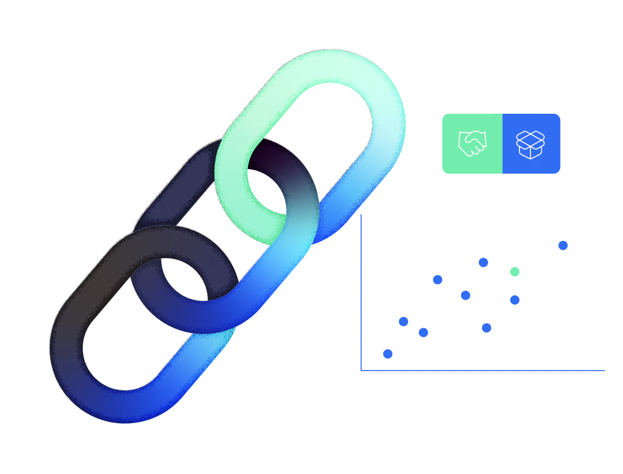 Chain links representing supply chain value